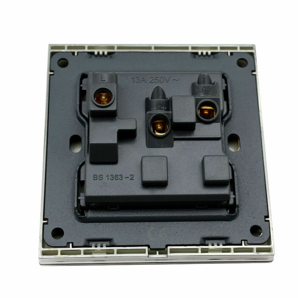 Sleek Black 1 Gang Screwless Wall Socket with Dual USB