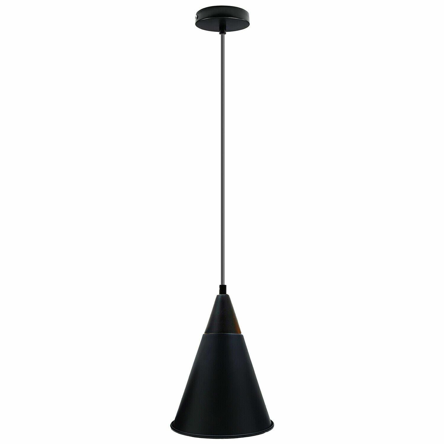Industrial Vintage Metal Pendant Ceiling Light Fixture, Adjustable Wire, E27 Base