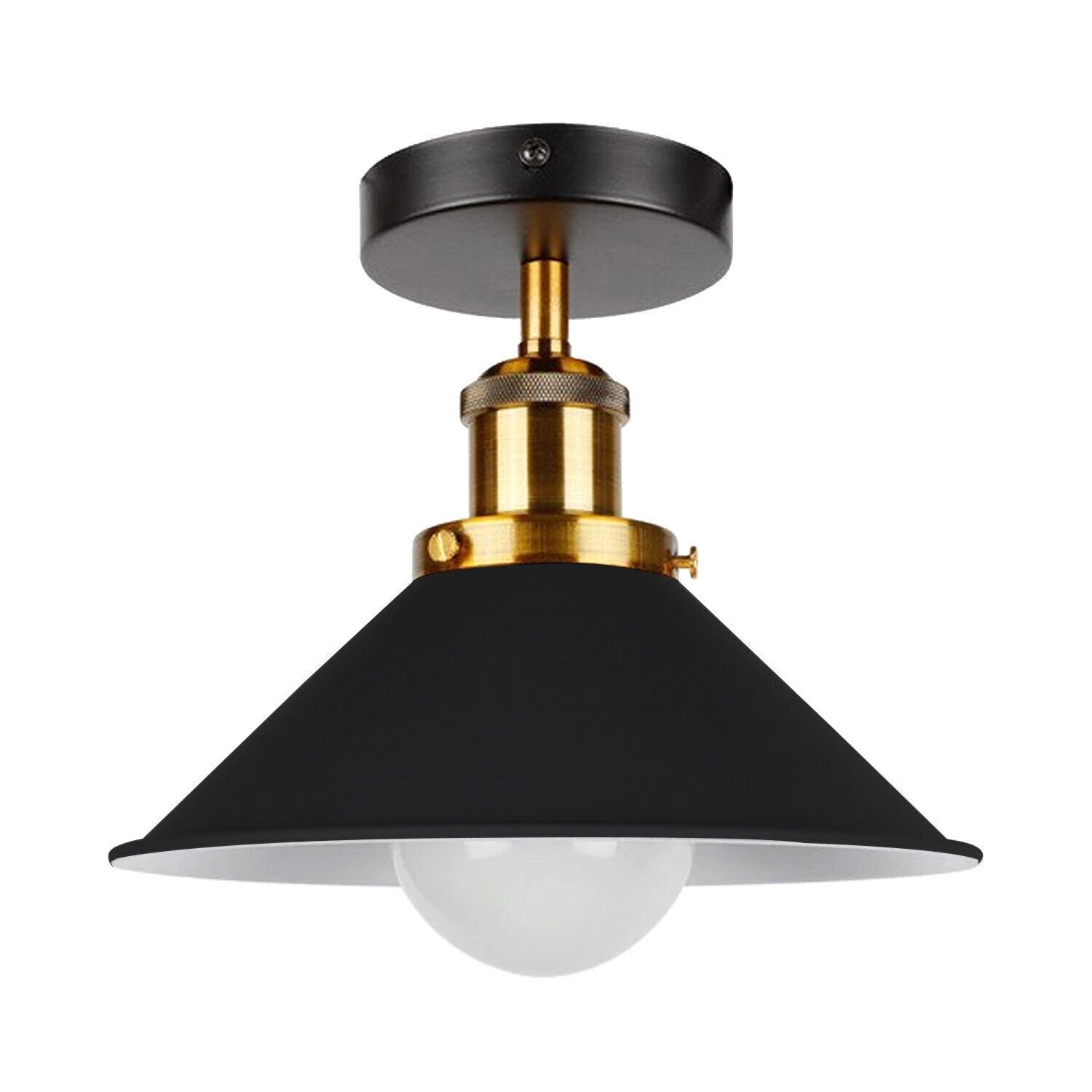 Modern Industrial Cone Shade Light | Semi Flush Mount ~6249