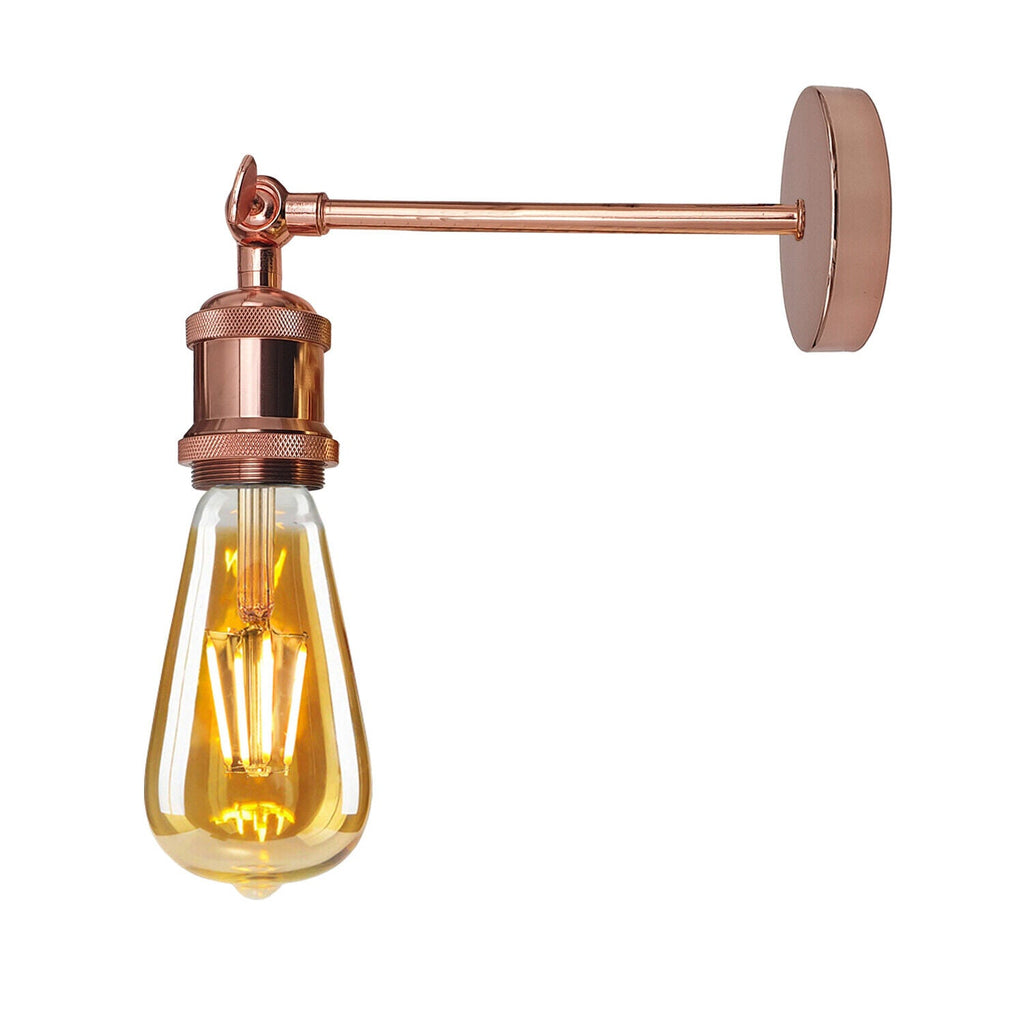 Retro Industrial Metal Wall Sconce Light with Adjustable Arm, E27 Base