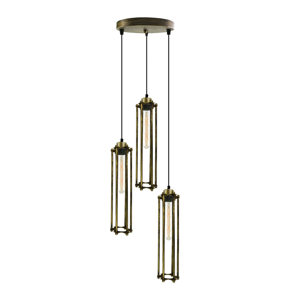 Industrial Metal Cage Pendant Light, Retro Hanging Ceiling Lamp Fixture