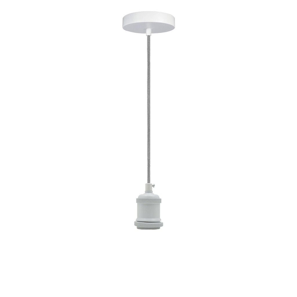 2 Meter Black Pendant Light Fitting E27 Holder Suspension Ceiling Rose Kit