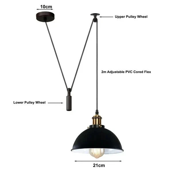 Pulley Pendant Light E27 Metal ~6283