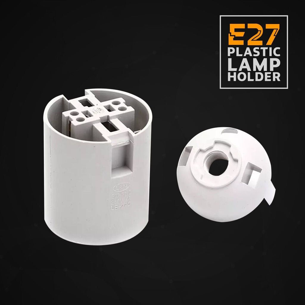 White E27 Edison Screw Ceiling Pendant Light Lamp Bulb Holder Fitting