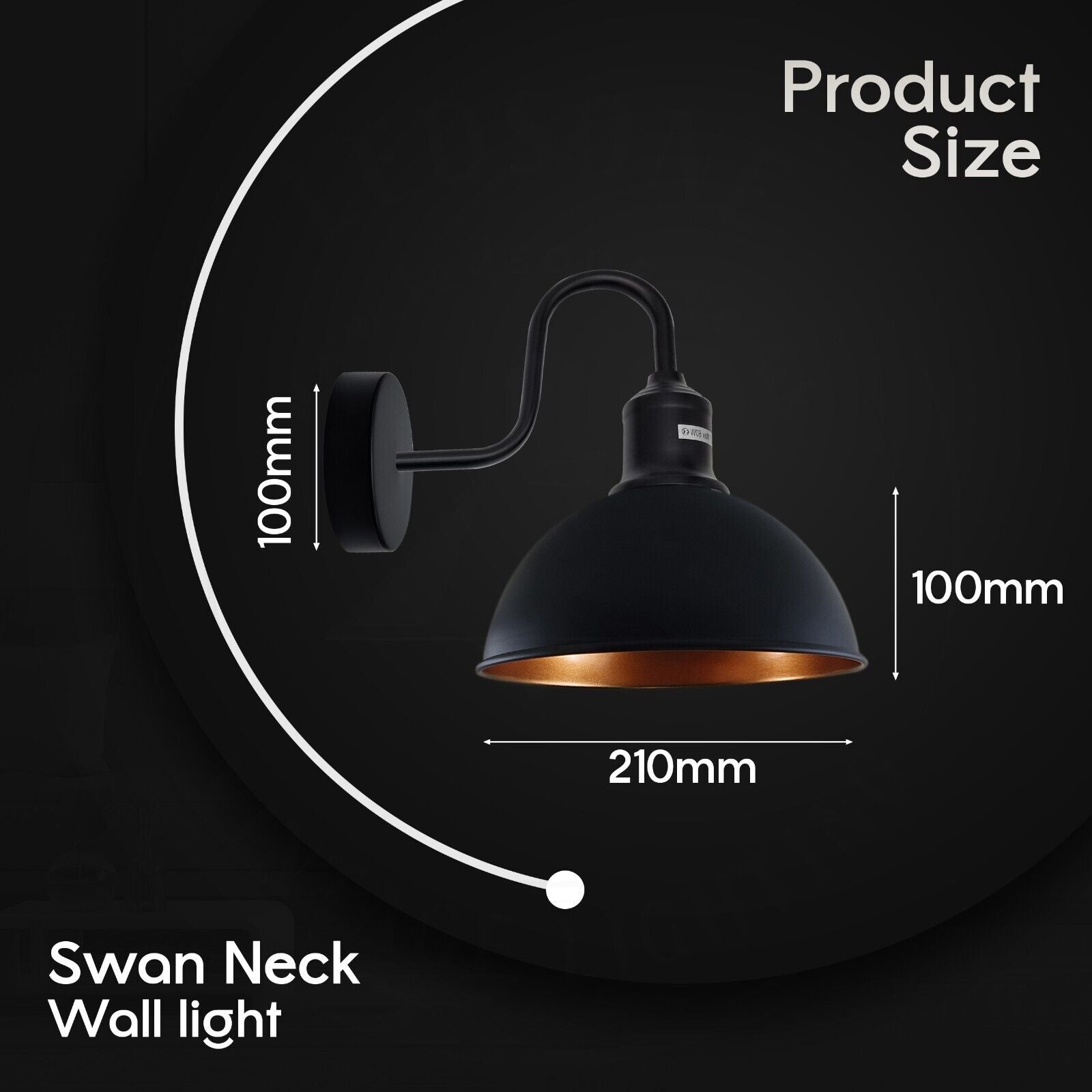 Vintage Rustic Black Metal Wall Light E27 Indoor Sconce Lamp ~6232