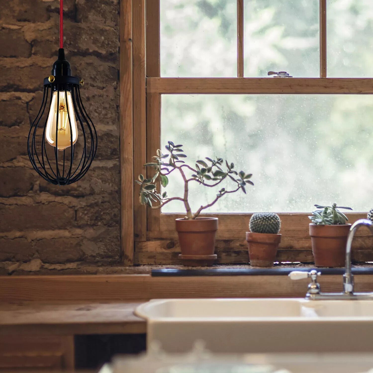 LEDSone E27 Dimmer Switch Pendant Light with UK Plug In_2M Fabric Flex Cable~6218