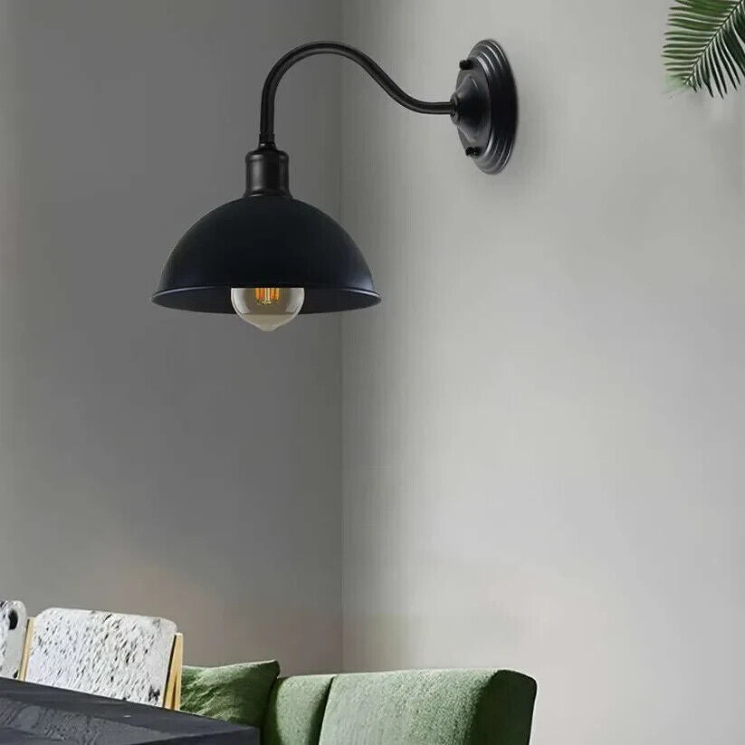 Industrial Black Metal Wall Sconce Light Fixture Retro Vintage Style Lamp