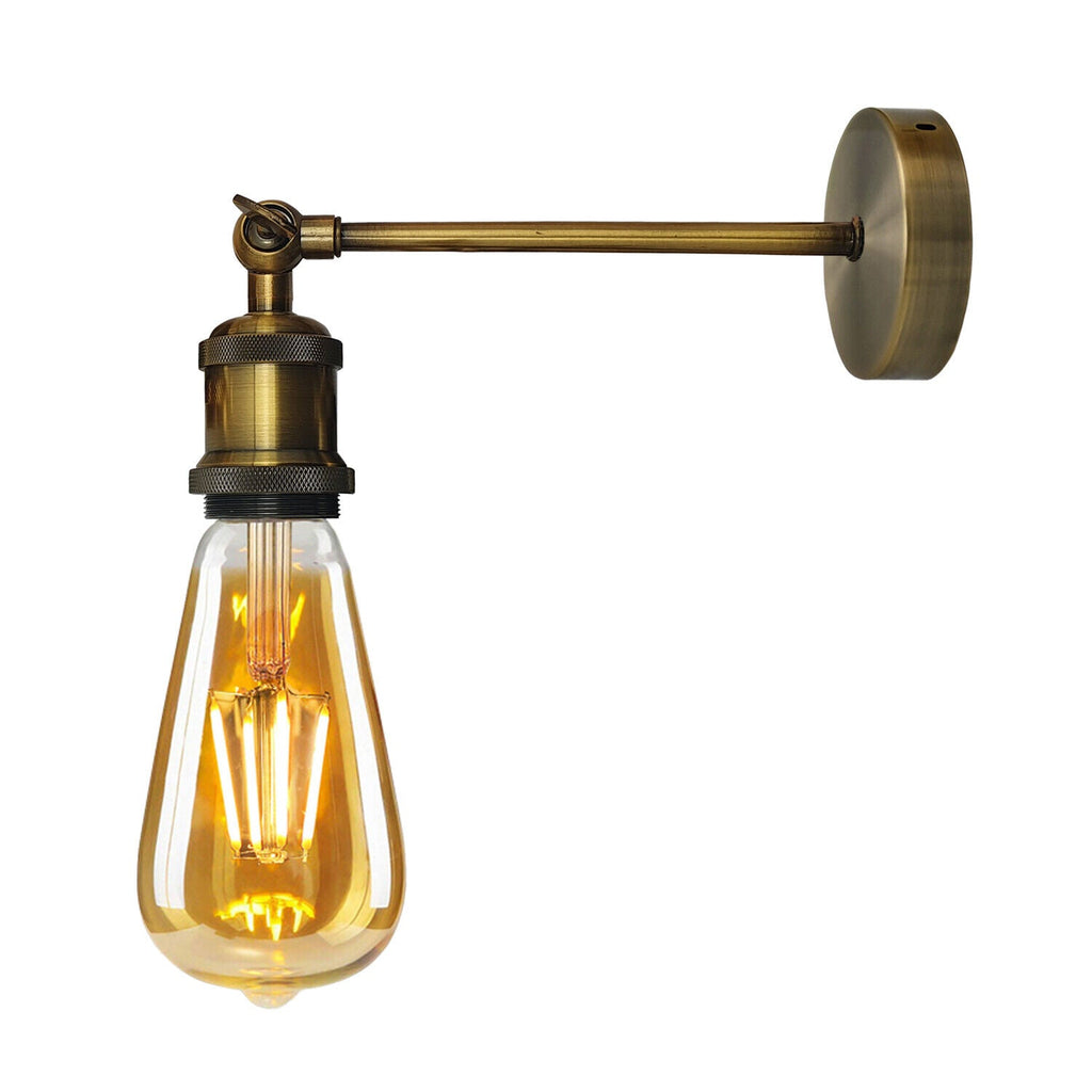 Retro Industrial Metal Wall Sconce Light with Adjustable Arm, E27 Base