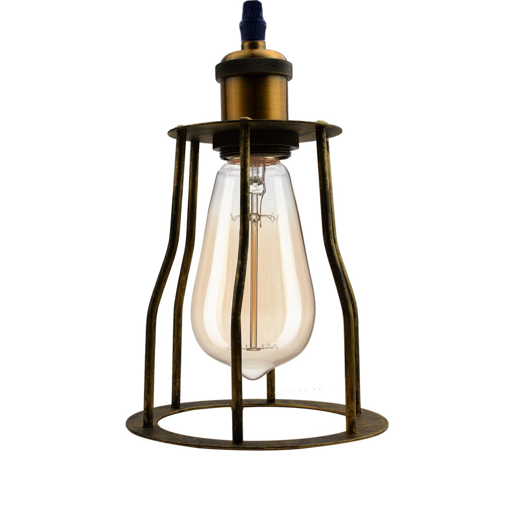 Vintage Industrial Ceiling Pendant Light Fitting Wire Cage Hanging Retro Lamp ~6185