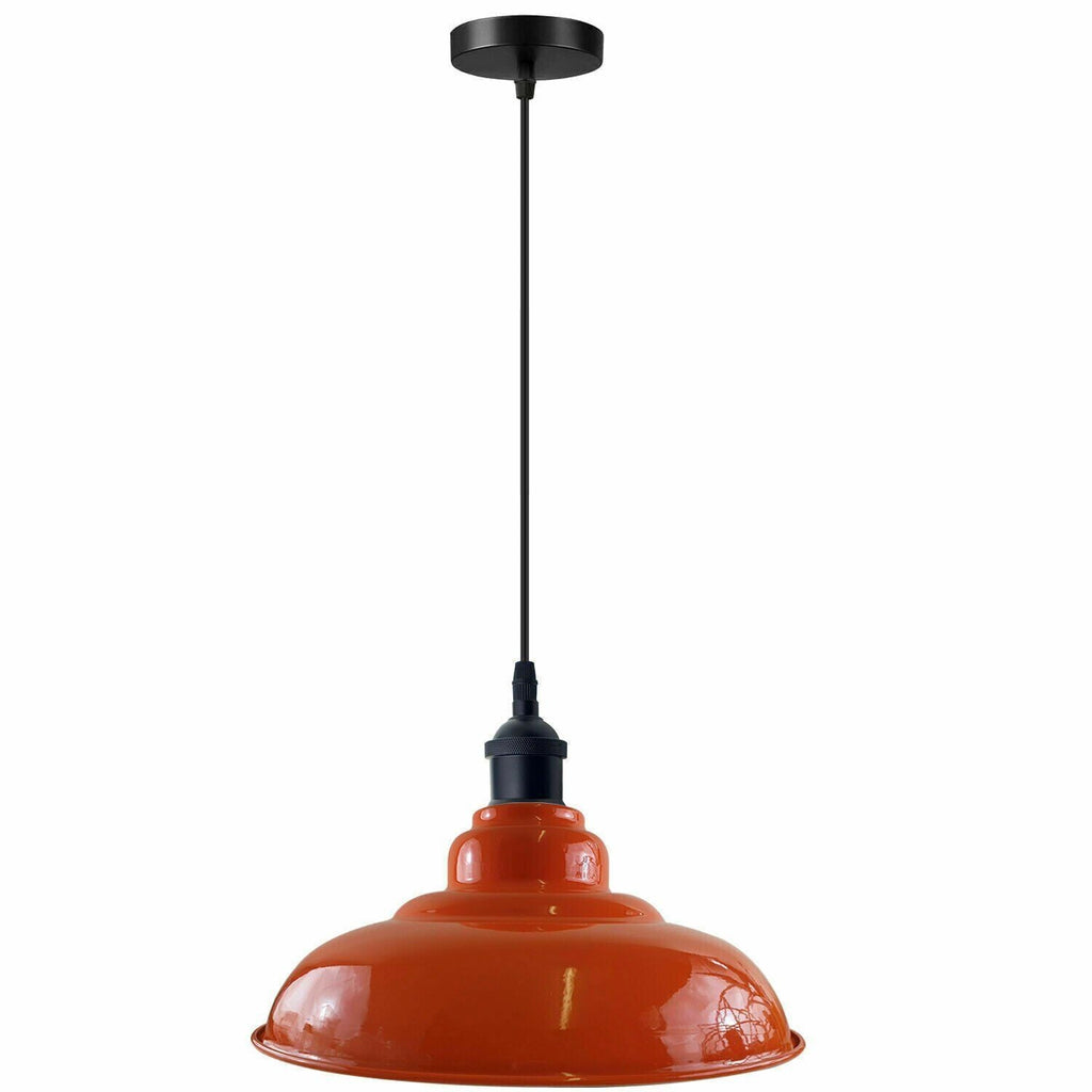 Industrial Metal Dome Pendant Light E27 Base, Vintage Kitchen Island Fixture