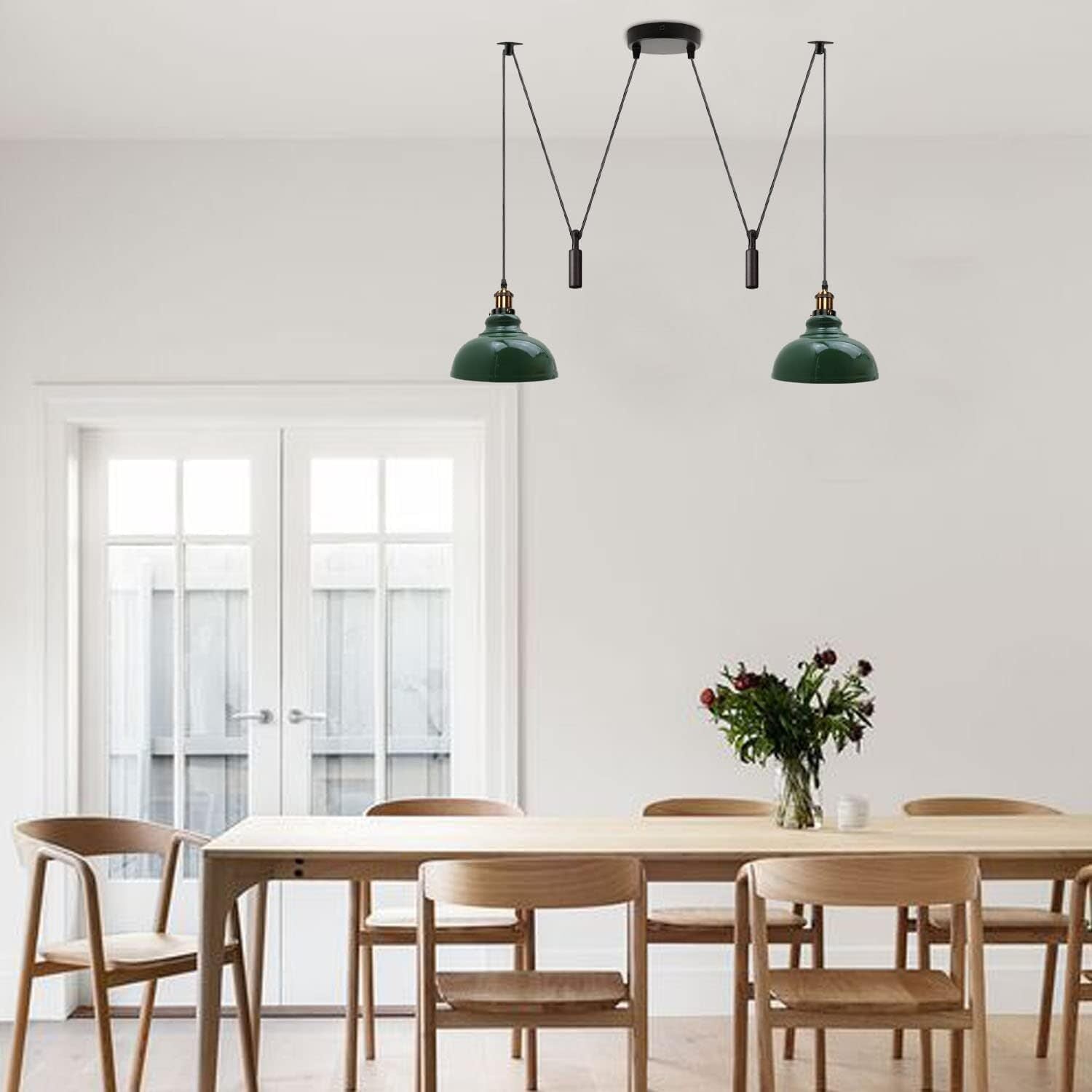 2 Head Ceiling Pendant Spider Light, 29cm Metal ~6147