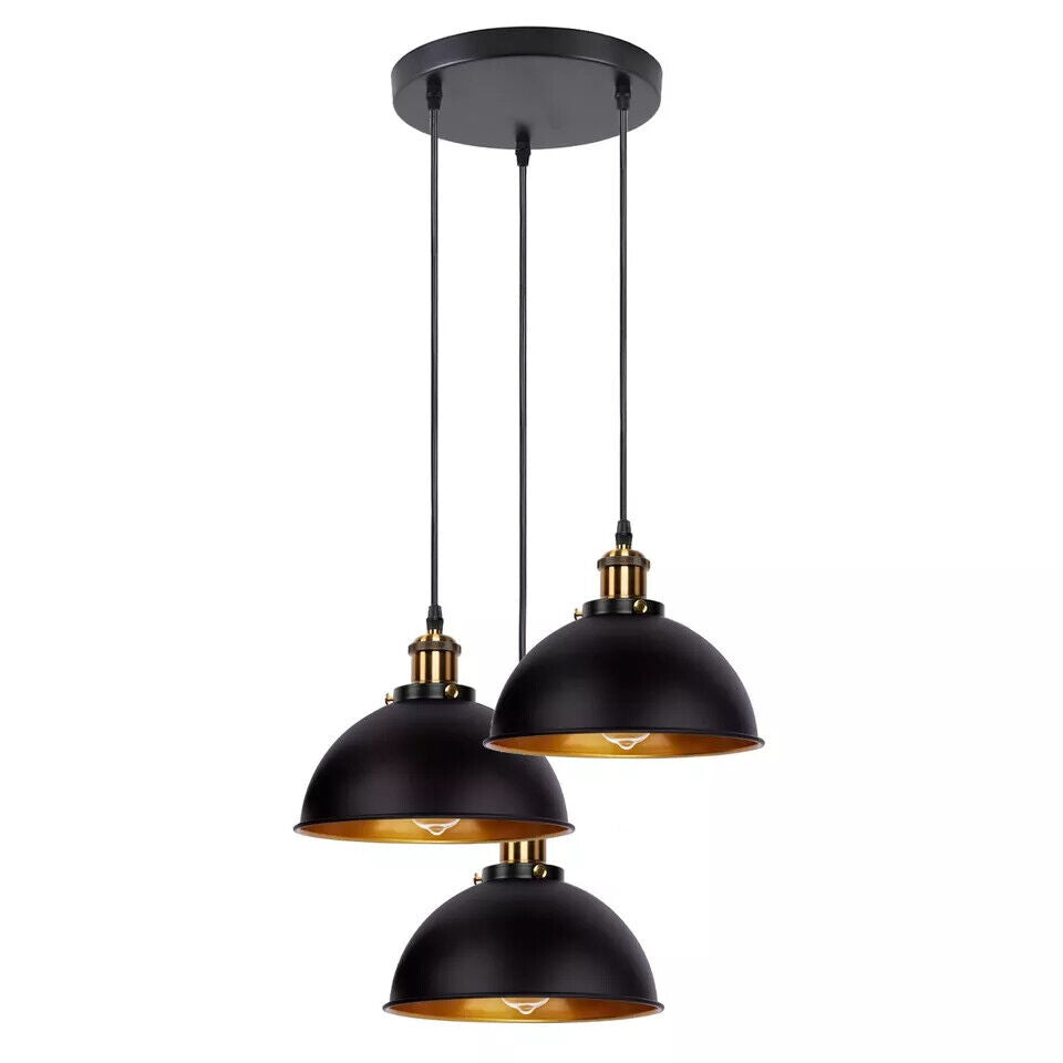 Vintage Industrial Metal Pendant Ceiling Light Lamp, Adjustable Loft Style E27 Fixture