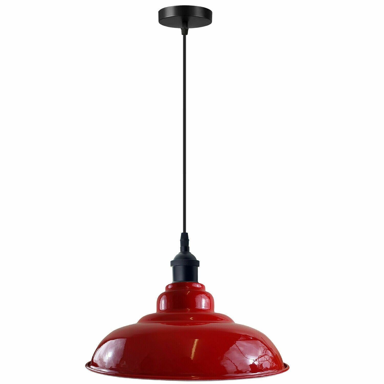 Vintage Industrial Metal Dome Pendant Light E27 Adjustable Retro Ceiling Lamp