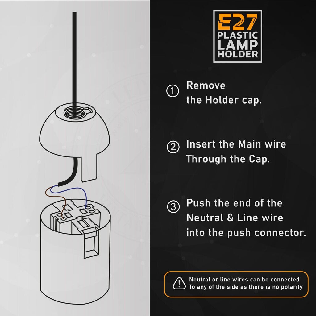 White E27 Edison Screw Ceiling Pendant Light Lamp Bulb Holder Fitting