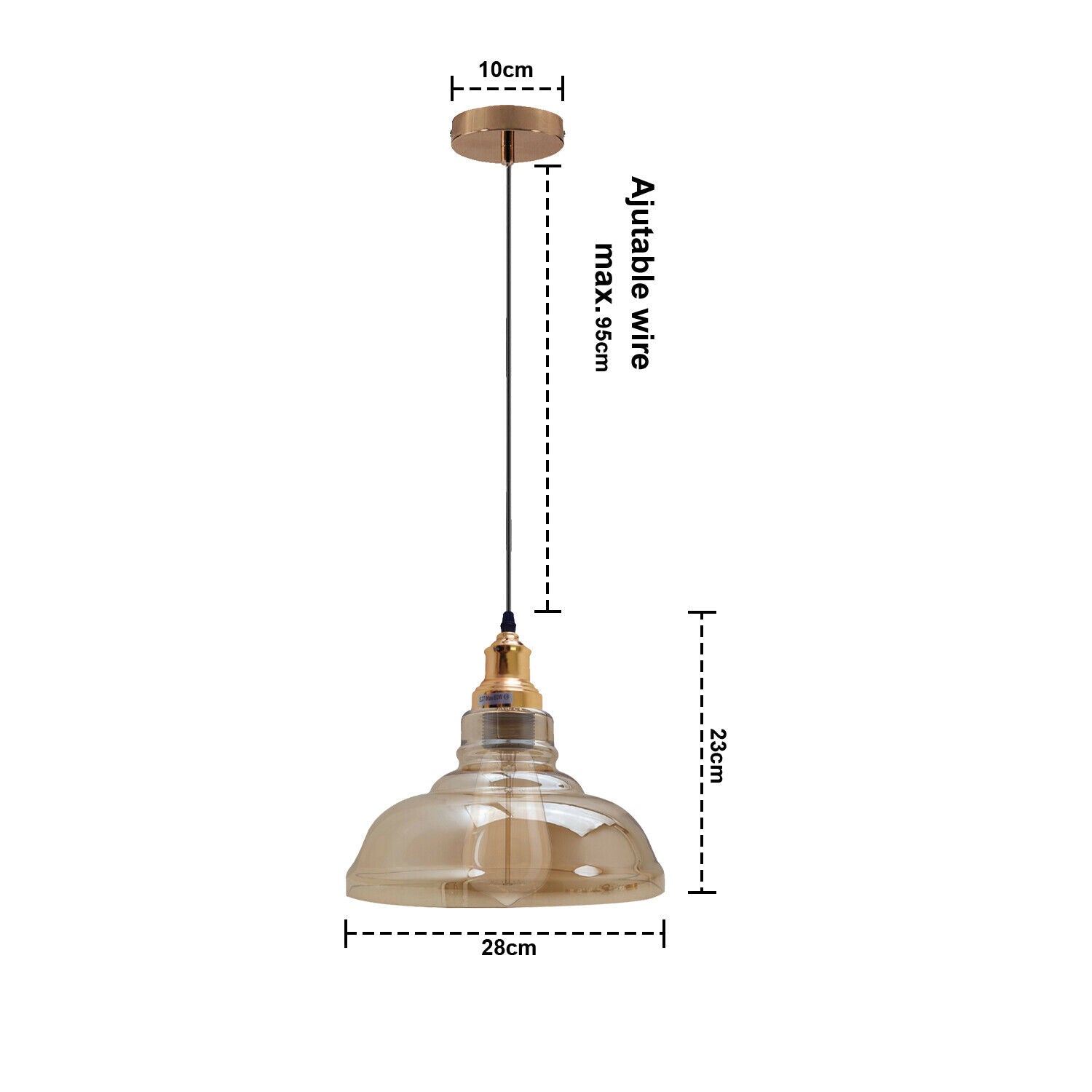 Modern Ceiling Pendant Light Fitting Suspended Pendant Glass Shade ~6019