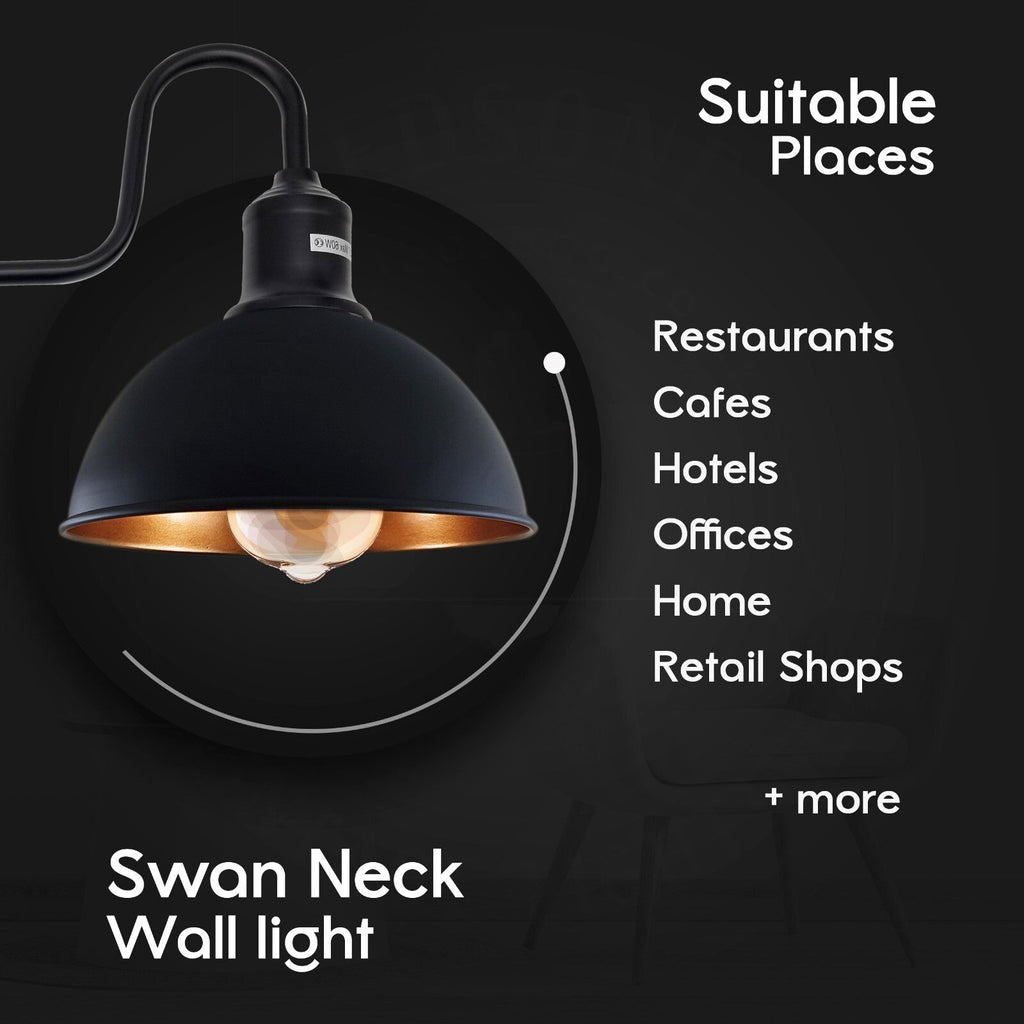 Vintage Rustic Black Metal Wall Light E27 Indoor Sconce Lamp ~6232