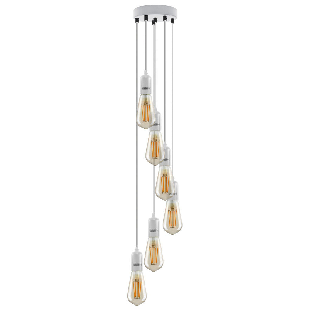 Modern White E27 Multi-Light Ceiling Pendant Lamp Kit Max 60W
