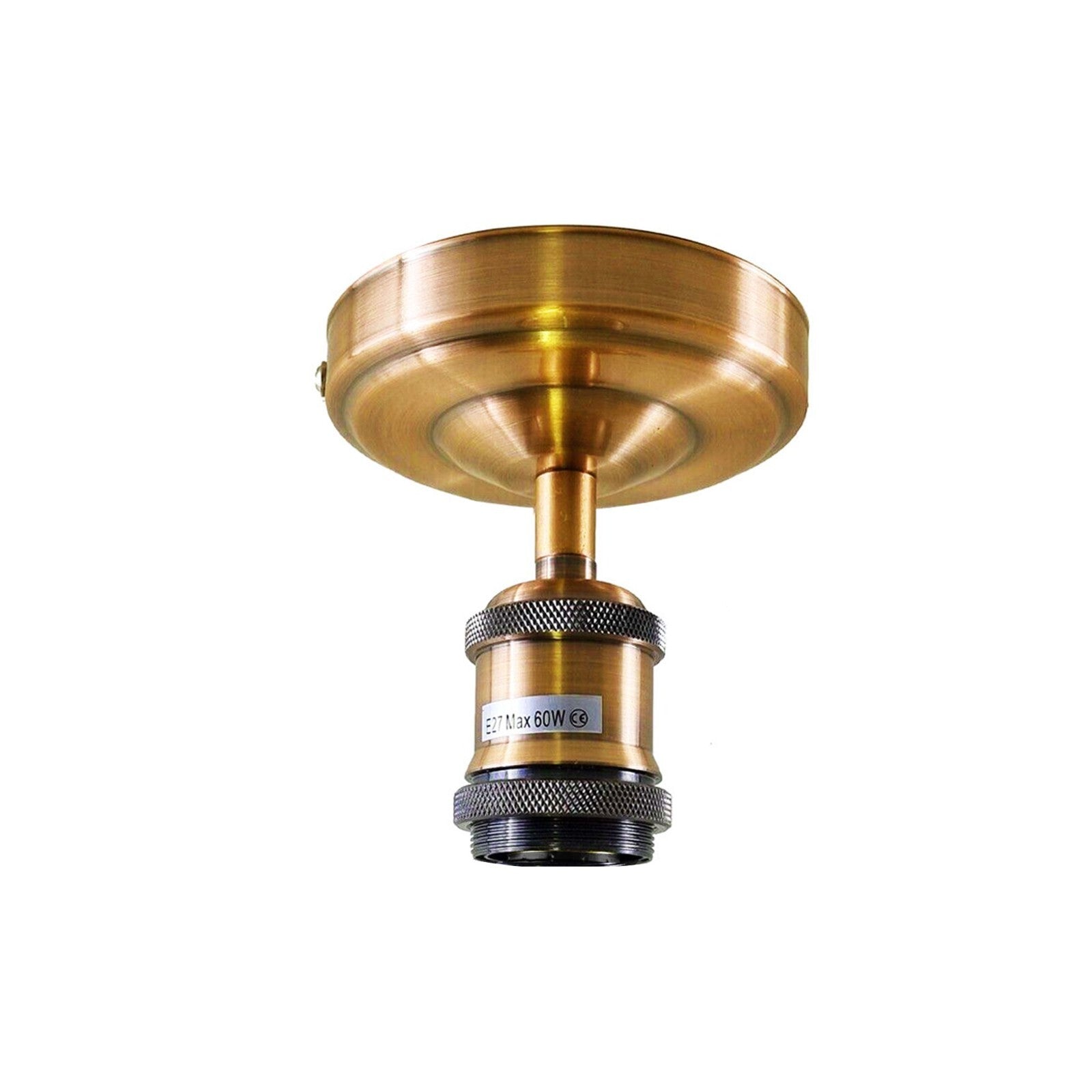 Industrial Flush Mount LED Ceiling Light Fixture, Modern Copper & Brass Finish