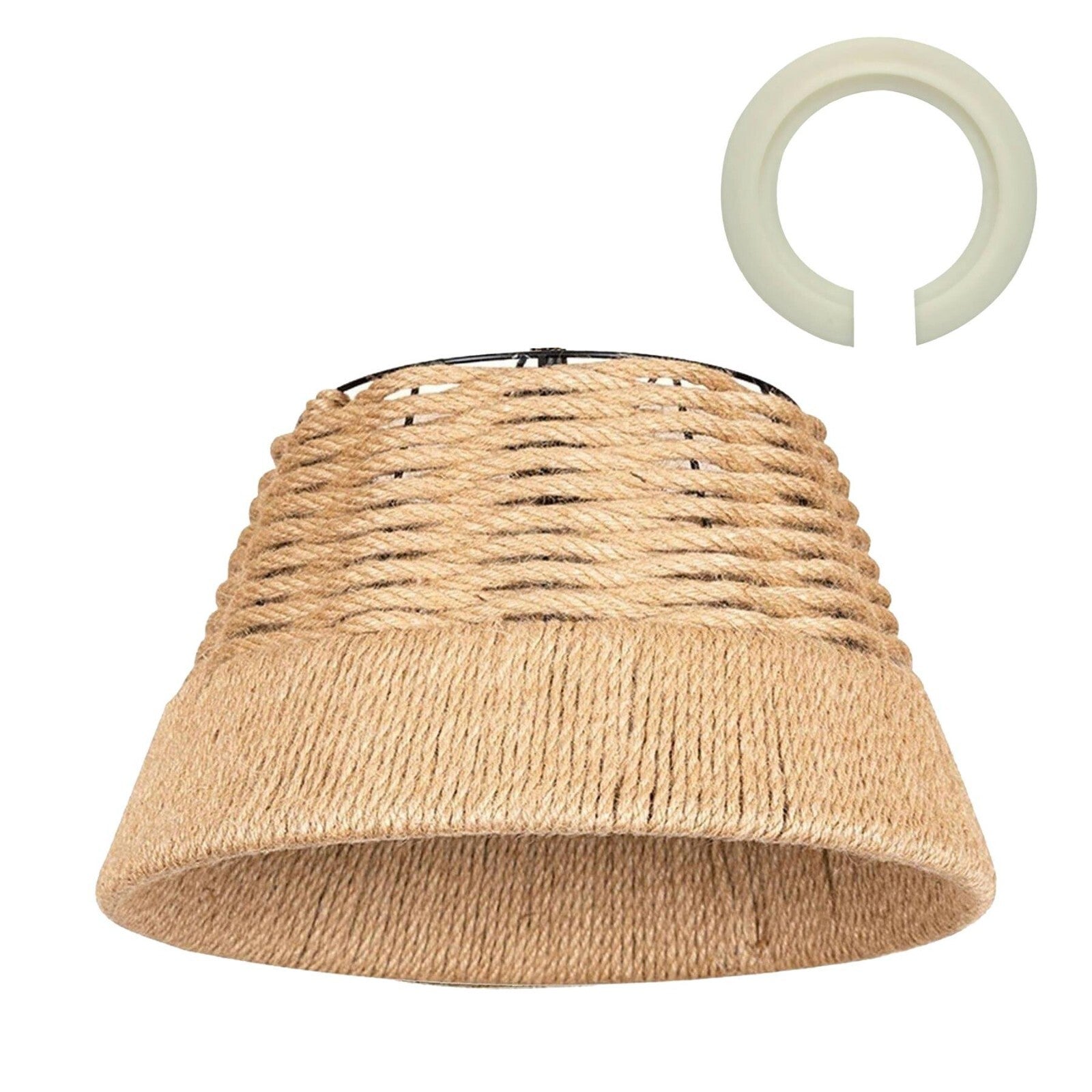 Rustic Natural Hemp Rope Pendant Light Shade, 40cm Diameter, Easy-Fit