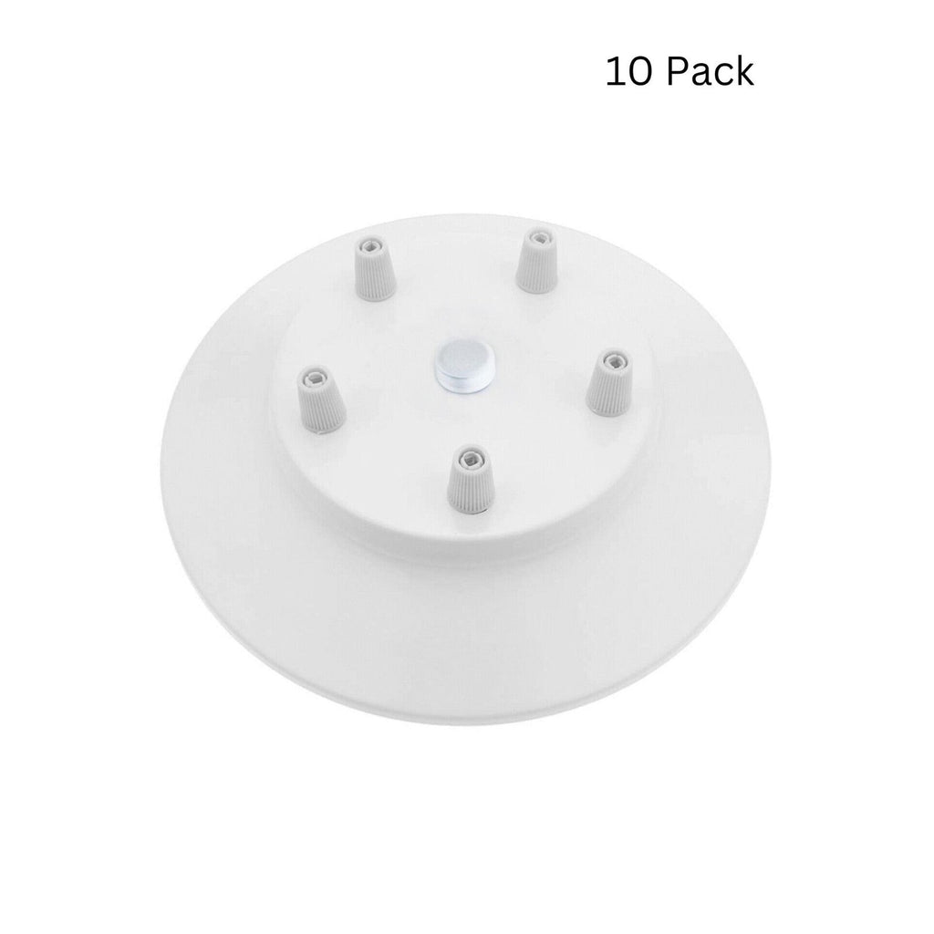 White 5-Outlet Metal Ceiling Rose for Vintage Industrial Pendant Lights