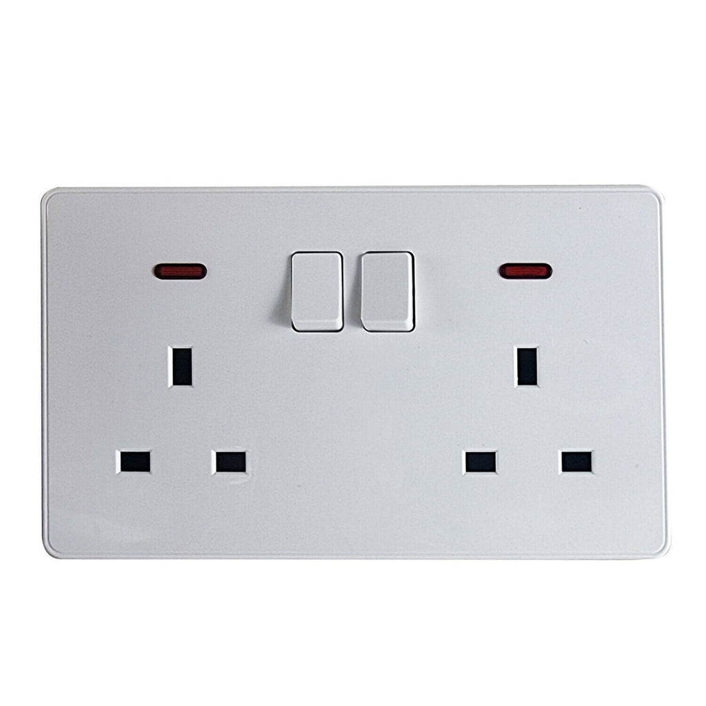 13A Dual Wall Socket with USB Charging Ports and LED Indicator