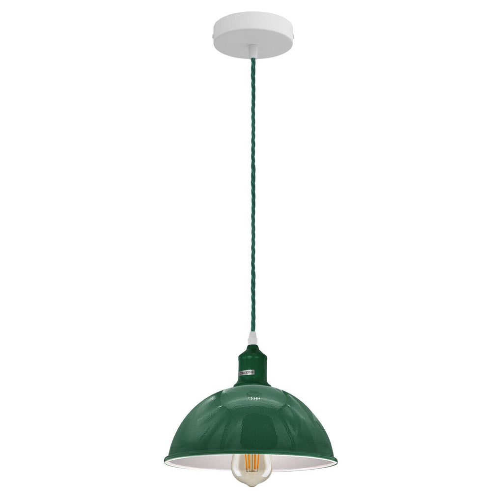 Vintage Industrial Metal Ceiling Pendant Light Shade E27 Base, Adjustable Height