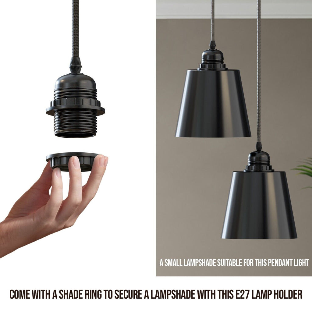 Black Twin Pendant Light Kit with Fabric Cable