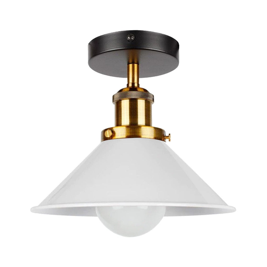 Industrial Metal Cone Shade Semi-Flush Ceiling Light Fixture for Modern Homes