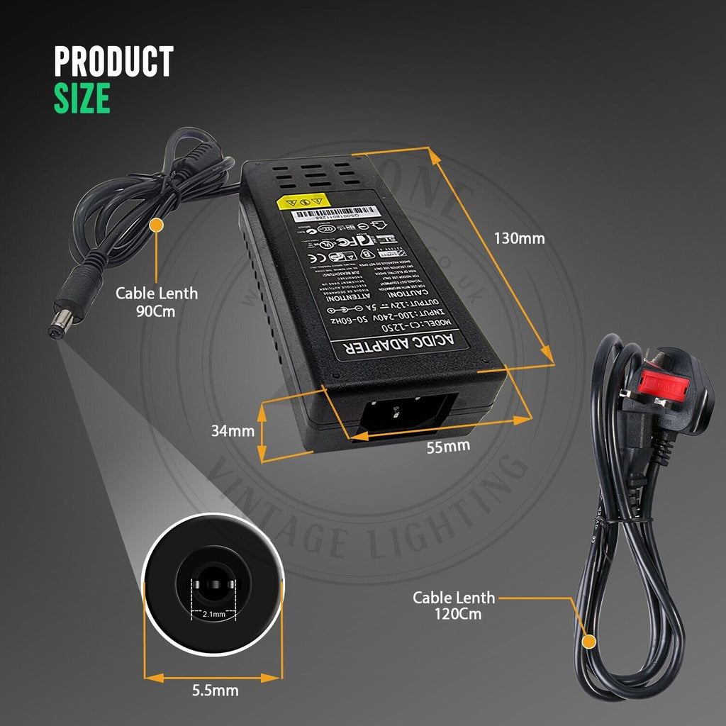 2/4/6/8 Way 12V 2/5A Splitter Cable Power Adapter ~6023