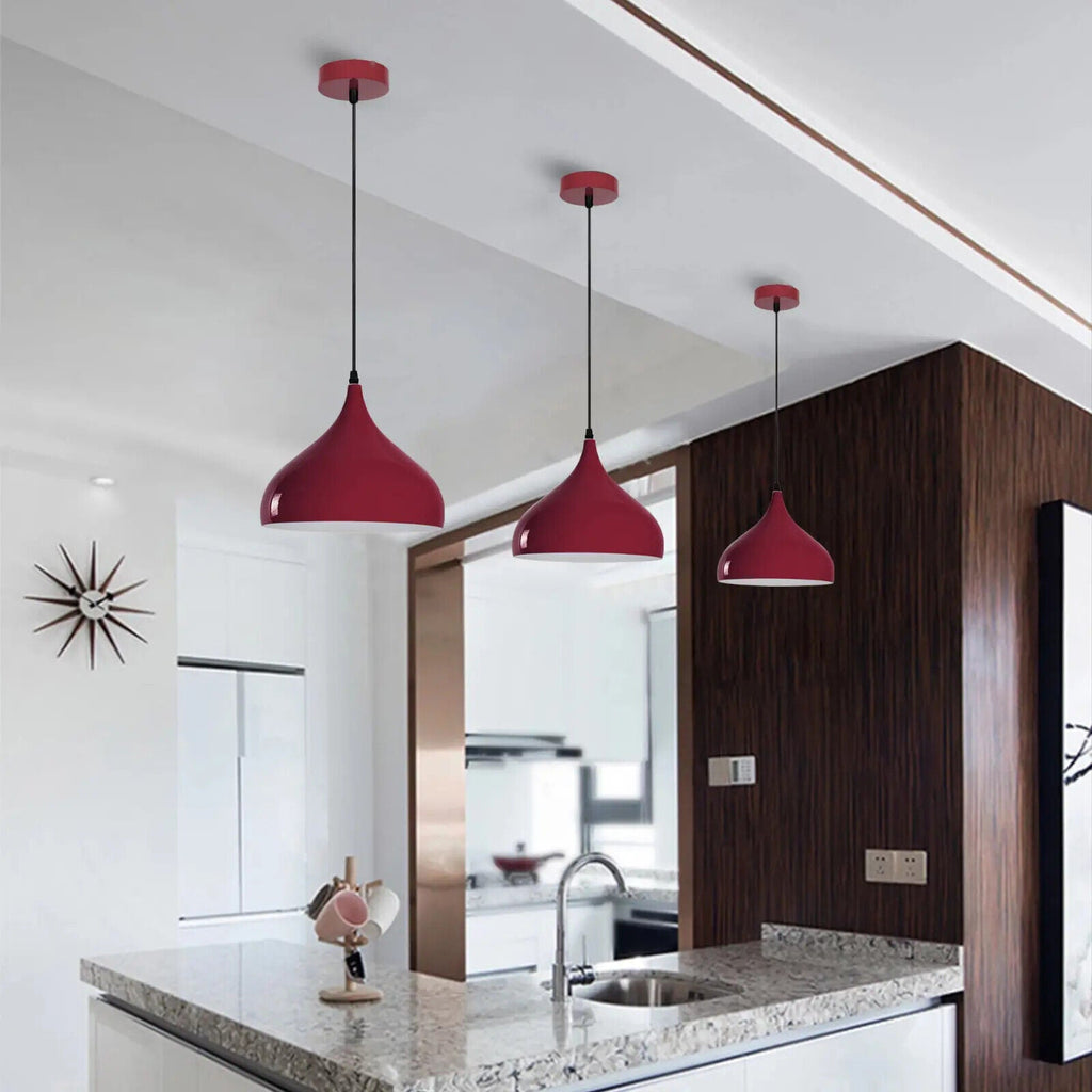 Stylish Industrial Metal Pendant Light, Retro Ceiling Lamp for Modern Kitchens