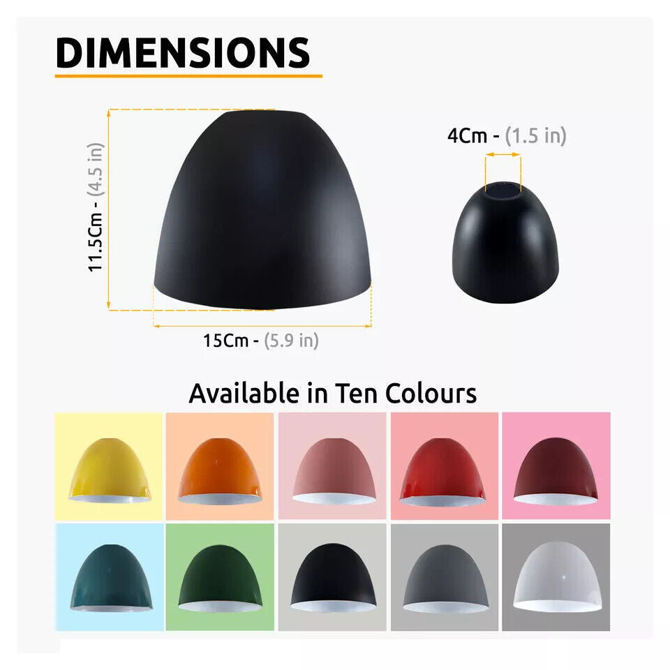 Vintage Industrial Easy Fit Metal Lampshade for Pendant & Ceiling Lights, Mug Shape