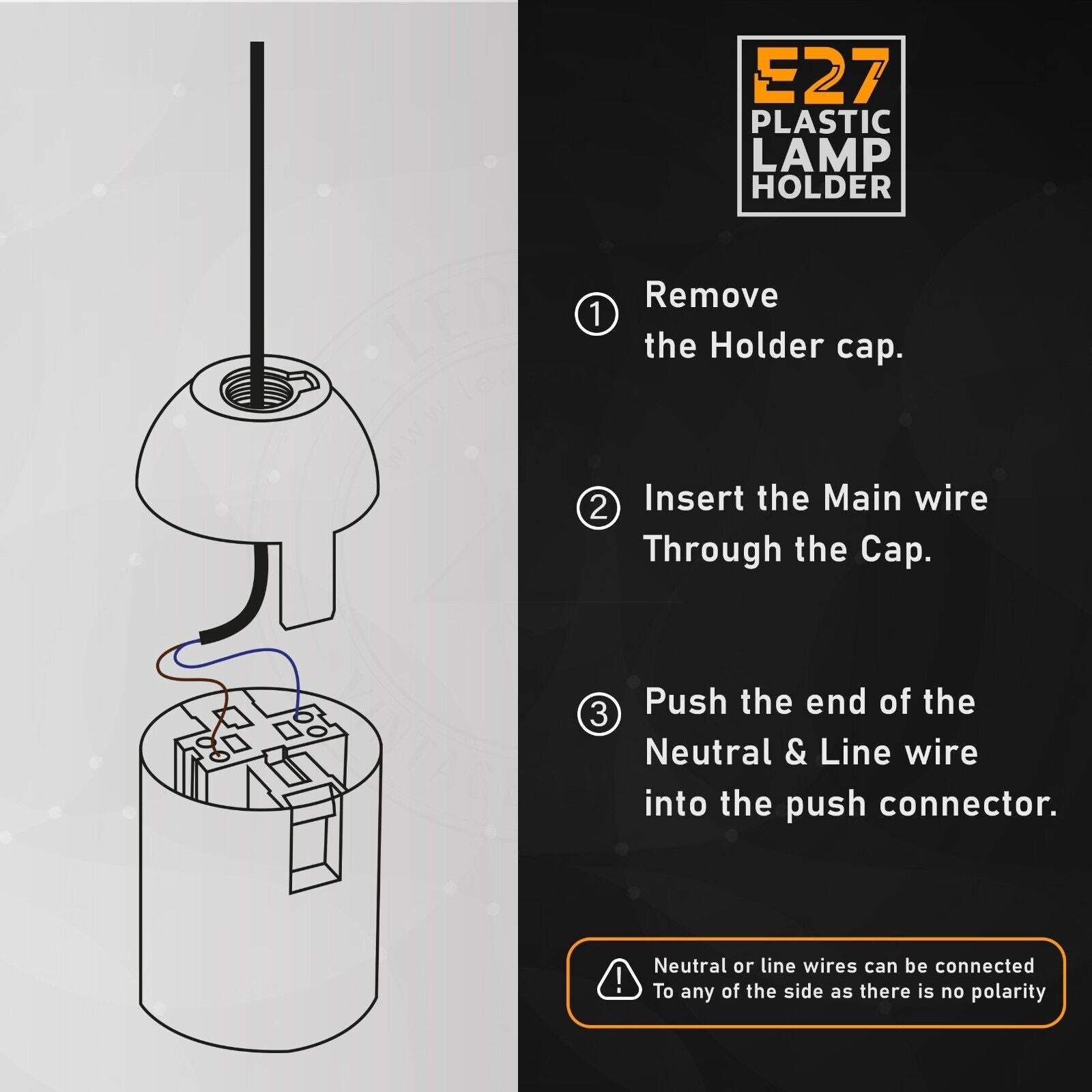 White E27 Edison Screw Socket Pendant Ceiling Light Lamp Bulb Holder