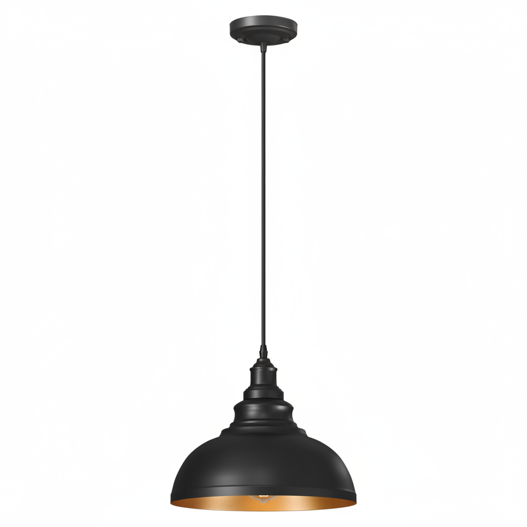 Vintage Metal Black Ceiling Hanging E27 95cm Adjustable Pendant Light ~6279