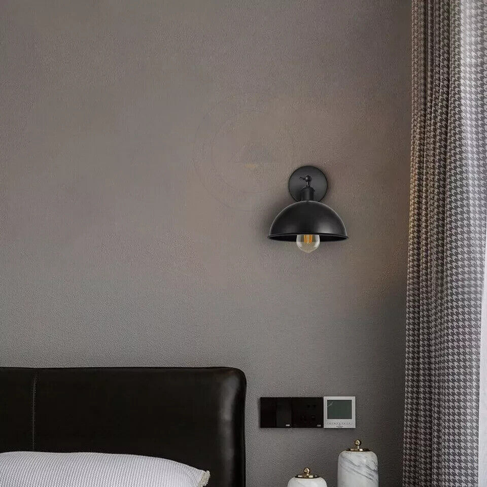 Industrial Black Metal Wall Sconce Light Fixture Retro Vintage Style Lamp