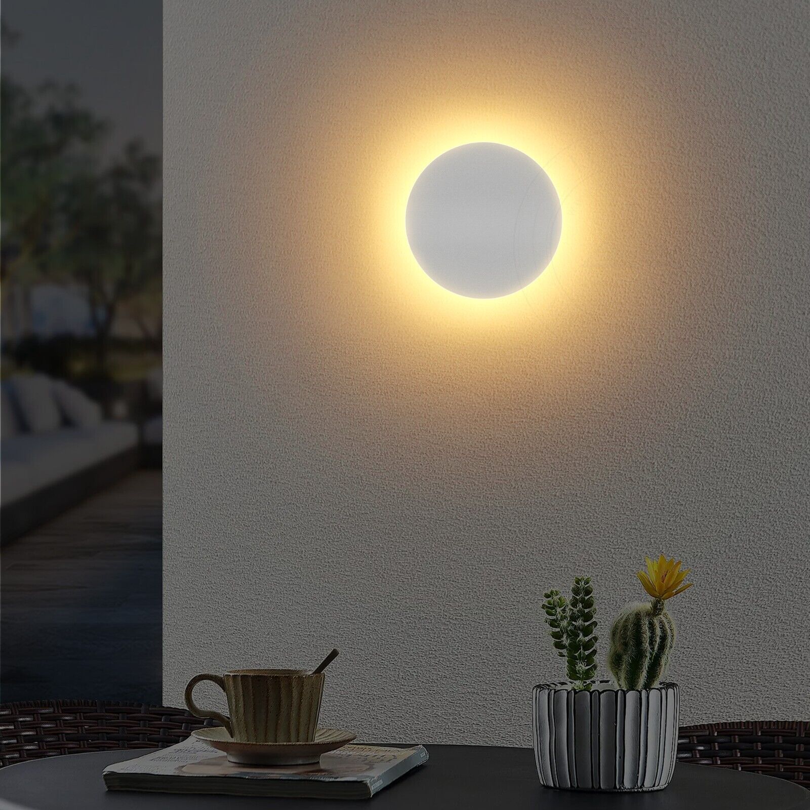 Modern 10W Round LED Wall Light Indoor & Outdoor Use ~5986