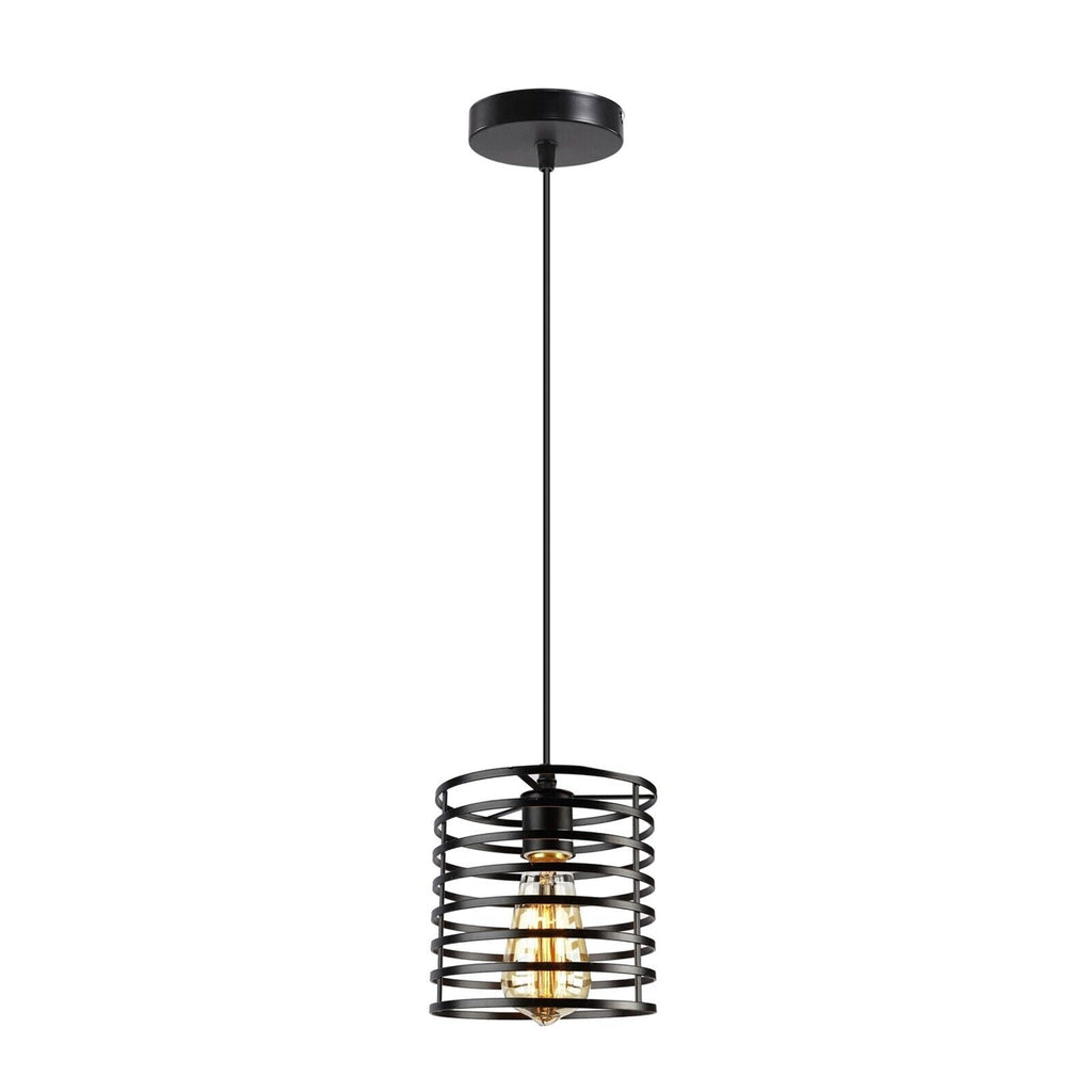 Industrial Metal Black Bulb Guard Wire Cage Ceiling Pendant Lighting~6018