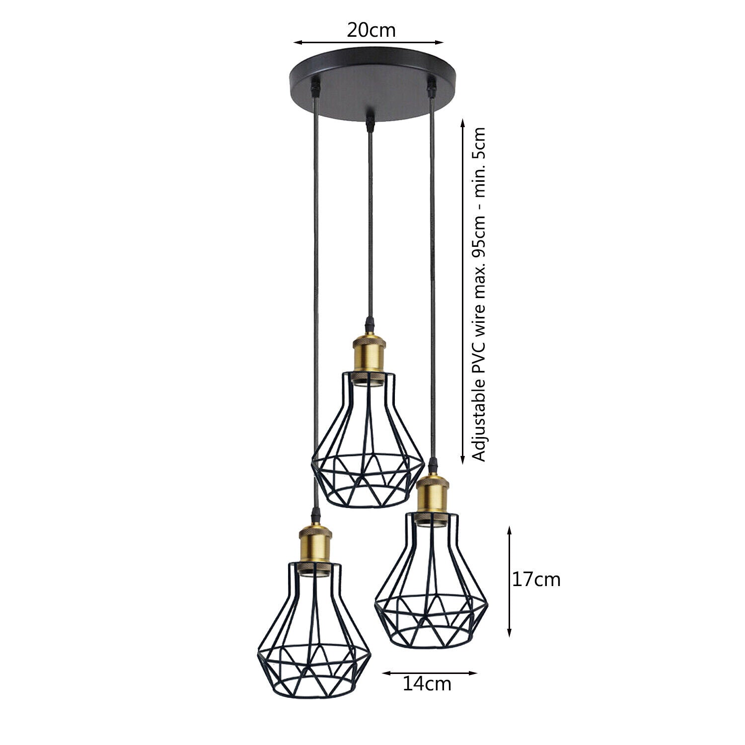 Cage 3 Light Pendant Lighting ~5660