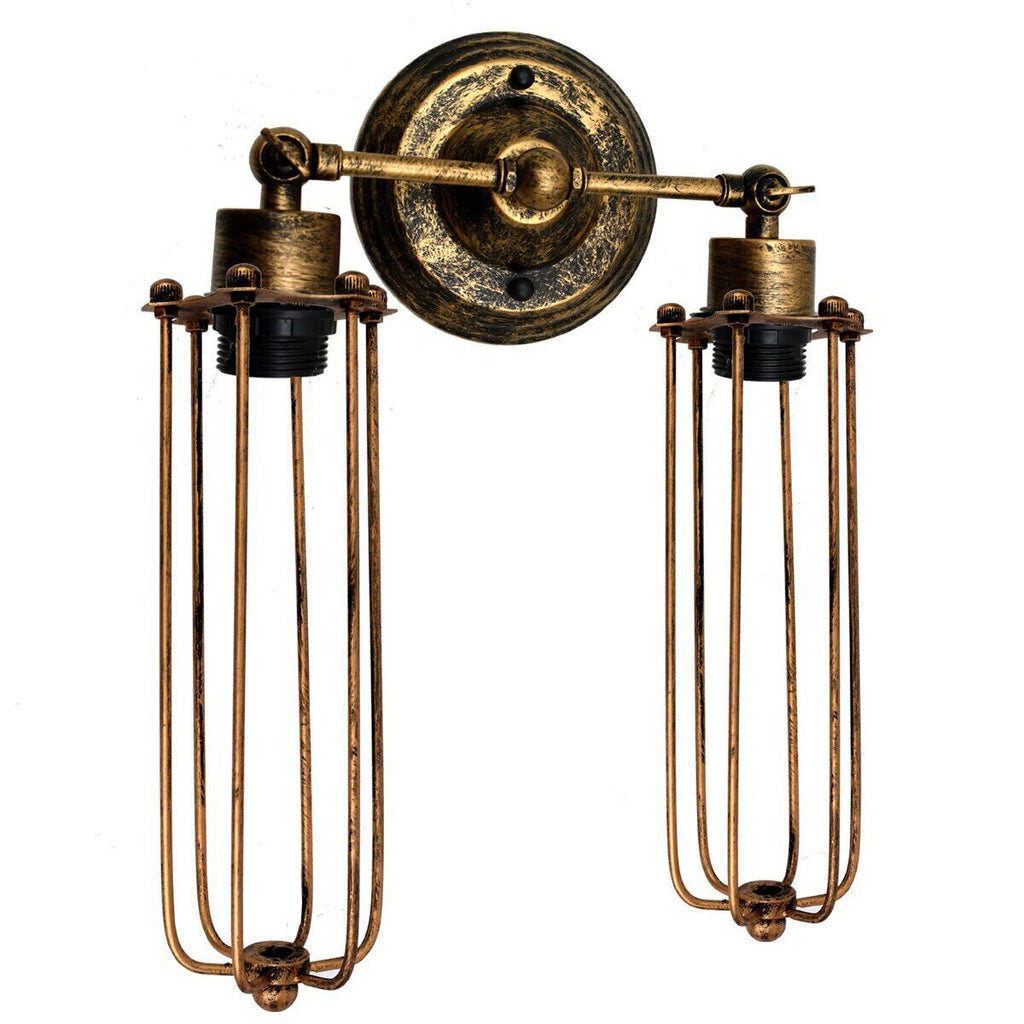 Vintage Industrial Metal Cage Wall Sconce, Adjustable Retro Lighting Fixture