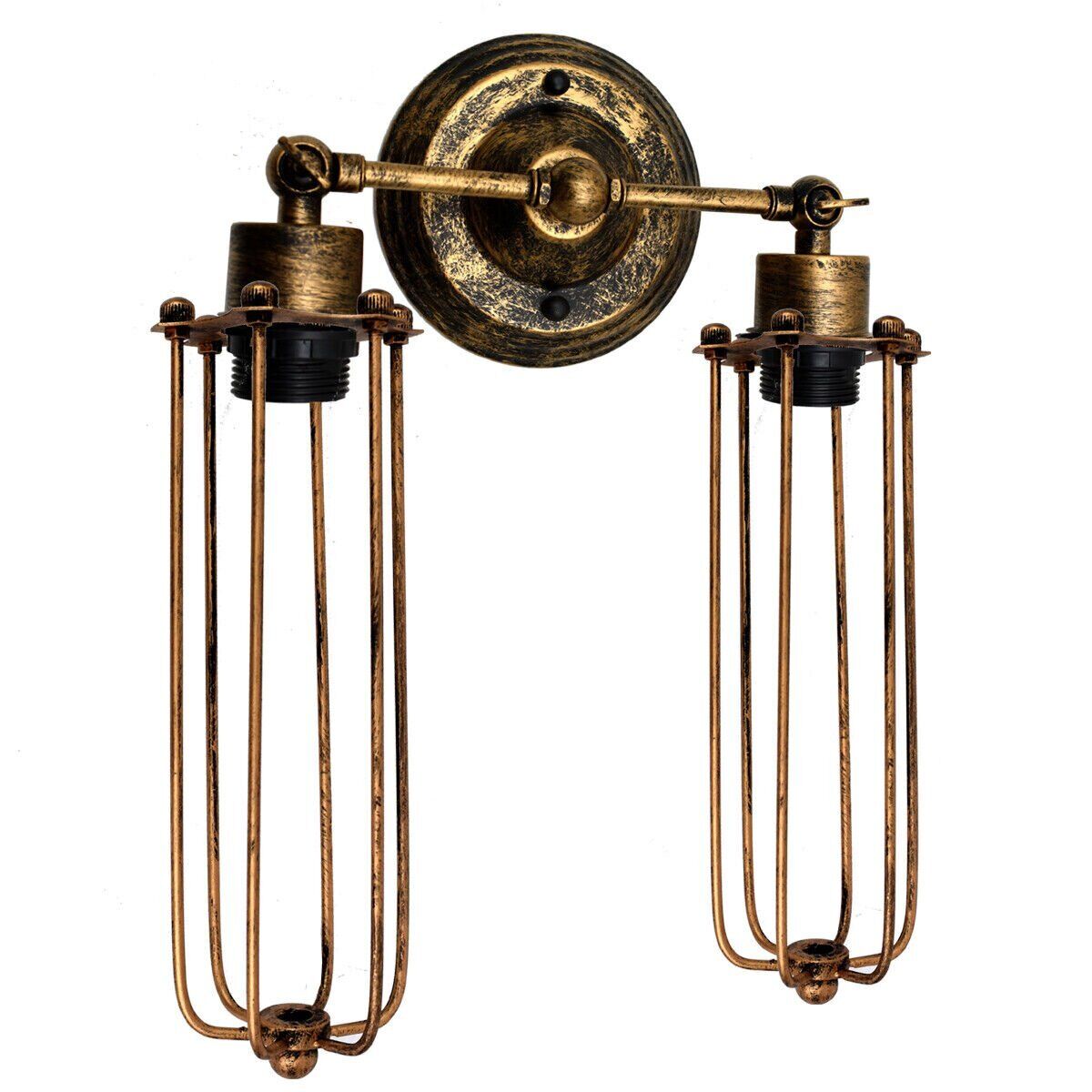 Vintage Industrial Metal Cage Wall Sconce, Adjustable Retro Lighting Fixture