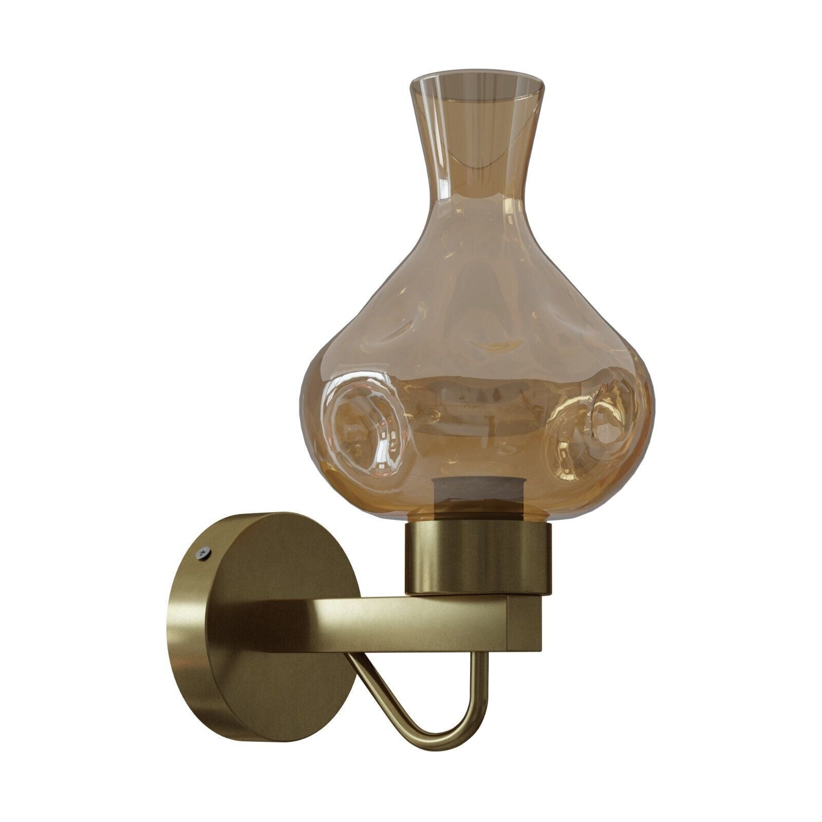 Modern Wall Sconces Smoked Amber Glass Shade Wall Light ~5983