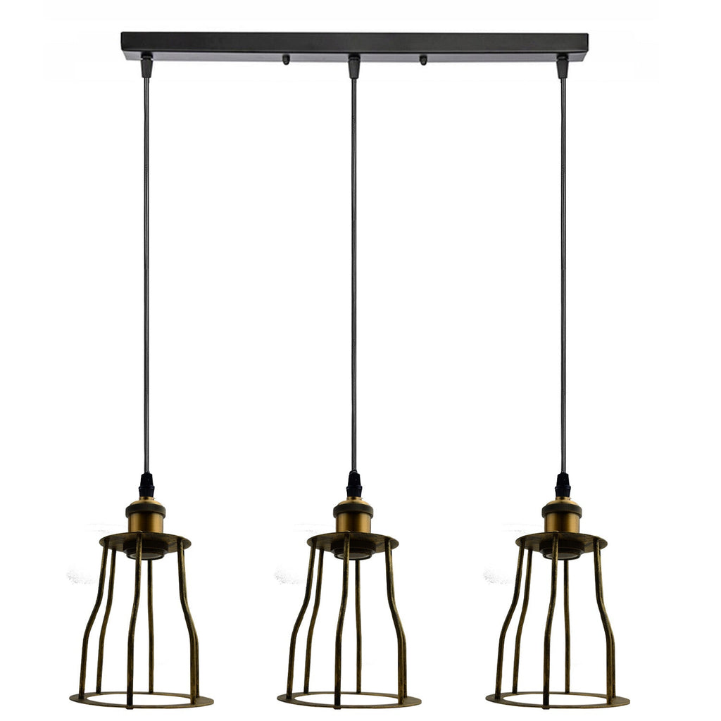 Vintage Industrial Ceiling Pendant Light with Wire Cage, Retro Hanging Lamp Fixture