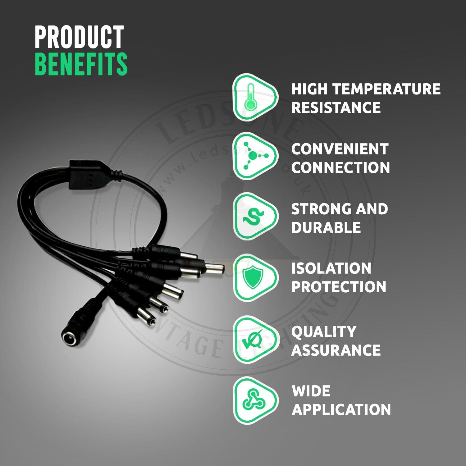 2/4/6/8 Way 12V 2/5A Splitter Cable Power Adapter ~6023