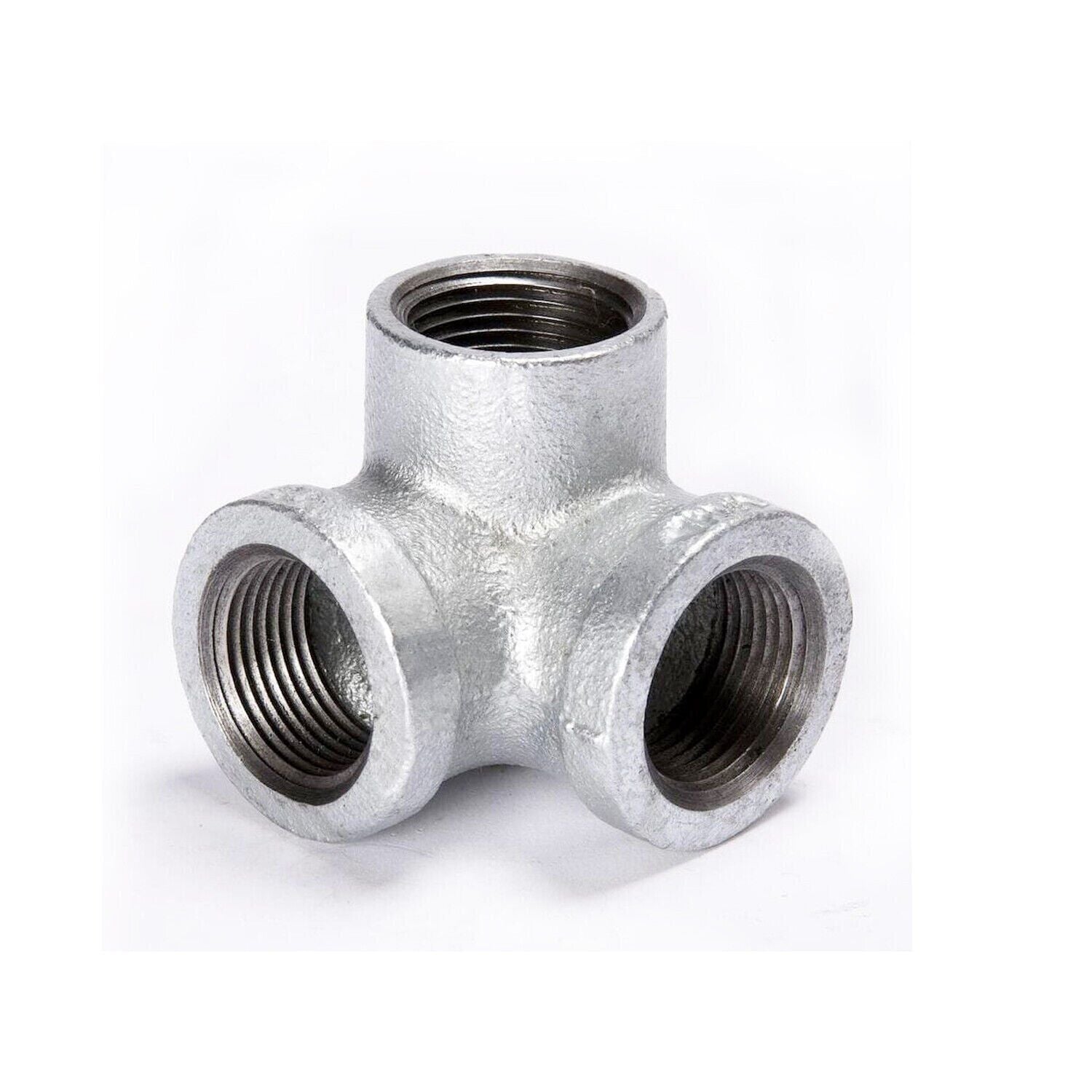 Heavy-Duty 3/4-inch Galvanized Steel 3-Way Pipe Fitting Connector Durable DIY