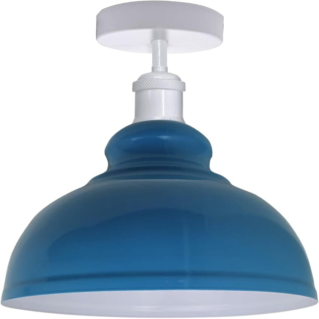 Industrial Style Flush Mount Ceiling Light with Curvy Metal Dome Shade