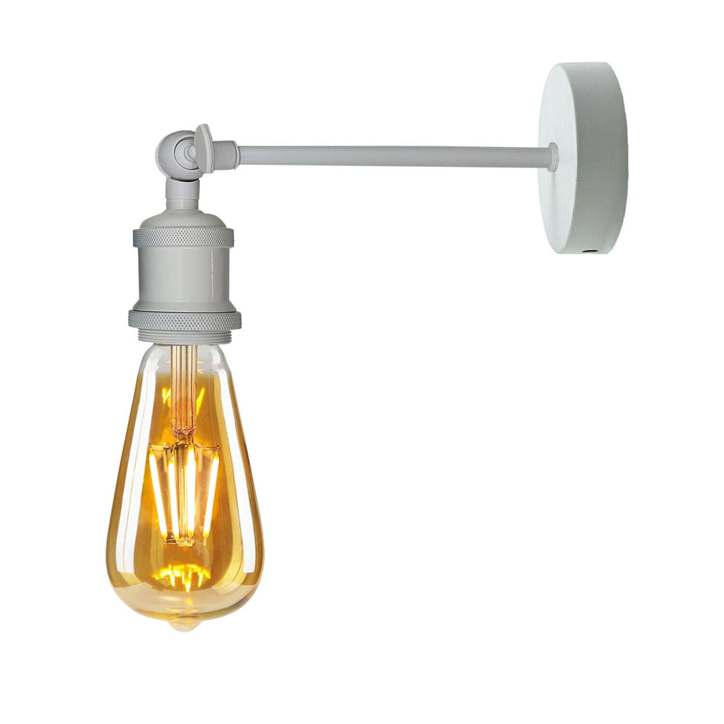 Retro Industrial Metal Wall Sconce Light with Adjustable Arm, E27 Base