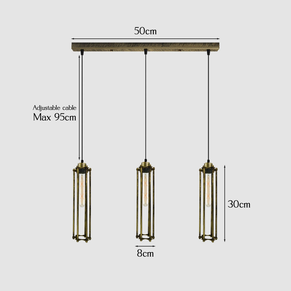 Industrial Metal Cage Pendant Light, Retro Hanging Ceiling Lamp Fixture