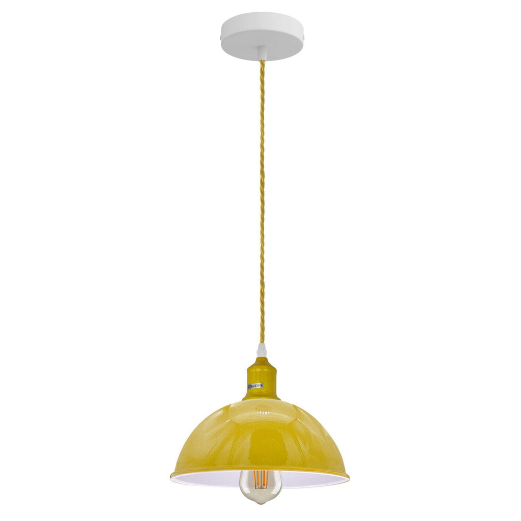 Vintage Industrial Metal Ceiling Pendant Light Shade E27 Base, Adjustable Height
