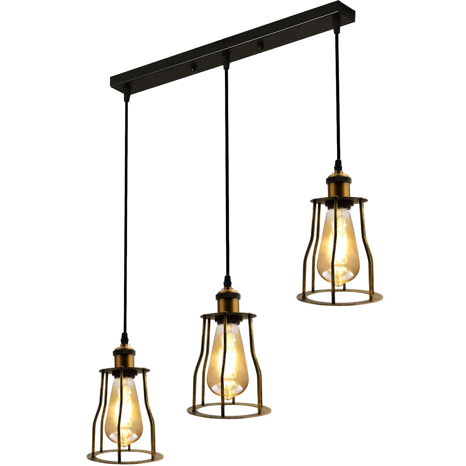 Vintage Industrial Ceiling Pendant Light Fitting Wire Cage Hanging Retro Lamp ~6185