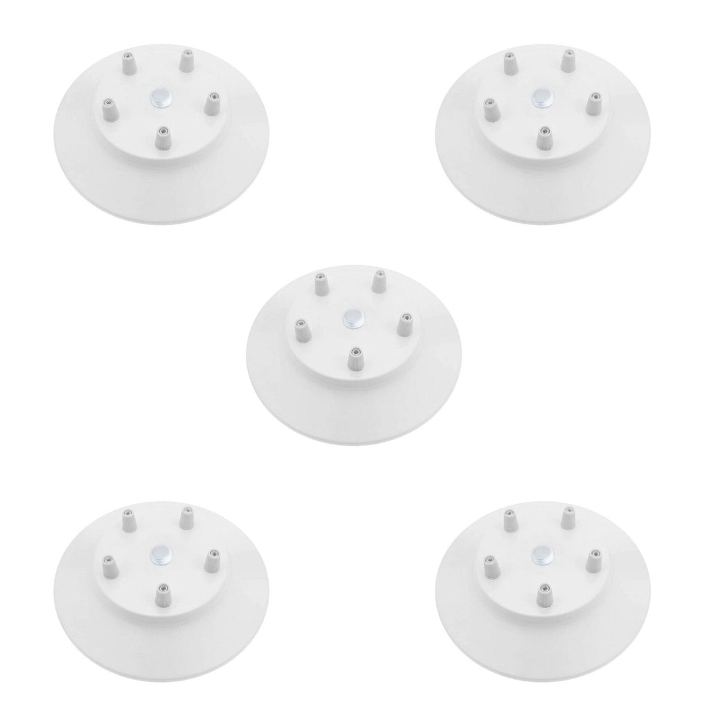White 5-Outlet Metal Ceiling Rose for Vintage Industrial Pendant Lights