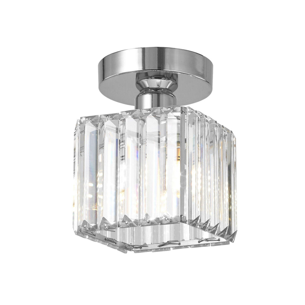 Modern K9 Crystal Square Semi-Flush Mount Ceiling Light for Elegant Home Illumination